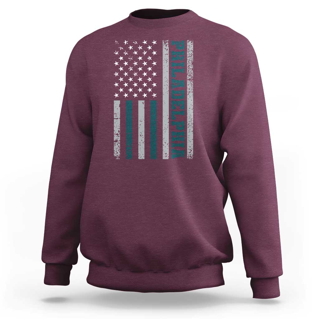 Philadelphia Sweatshirt Retro American Flag Philly Fan - Wonder Print Shop