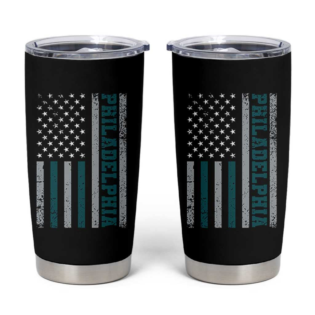 Philadelphia Tumbler Cup Retro American Flag Philly Fan - Wonder Print Shop