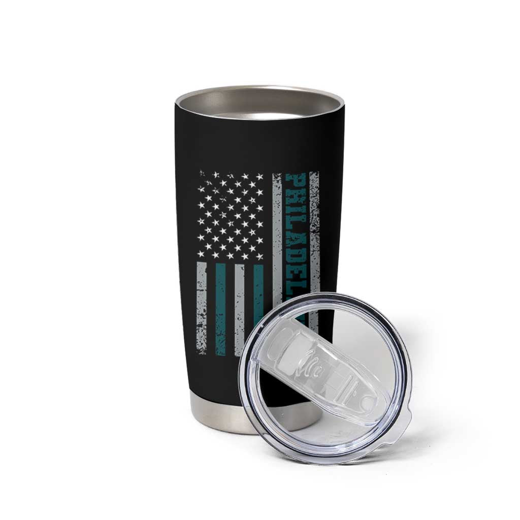 Philadelphia Tumbler Cup Retro American Flag Philly Fan - Wonder Print Shop