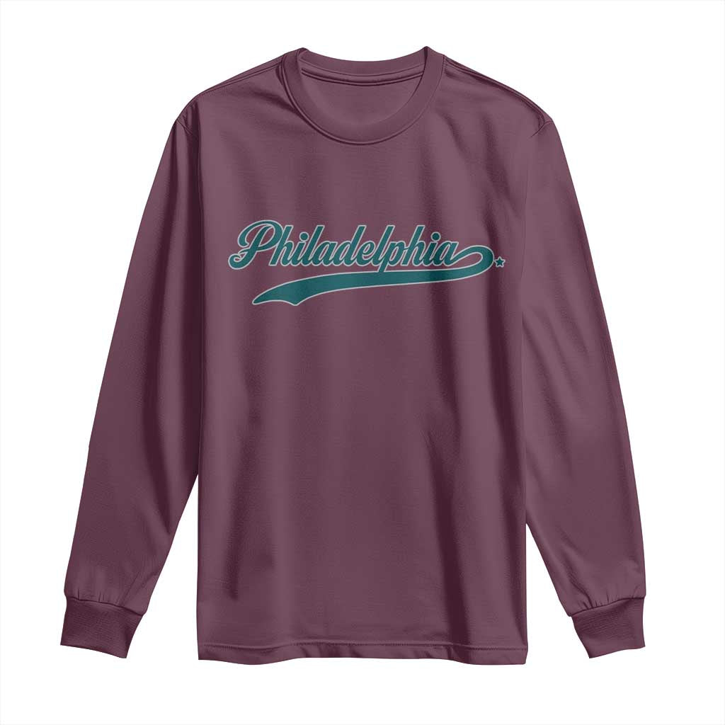 Philadelphia Long Sleeve Shirt Mascot Vintage Sports Name - Wonder Print Shop