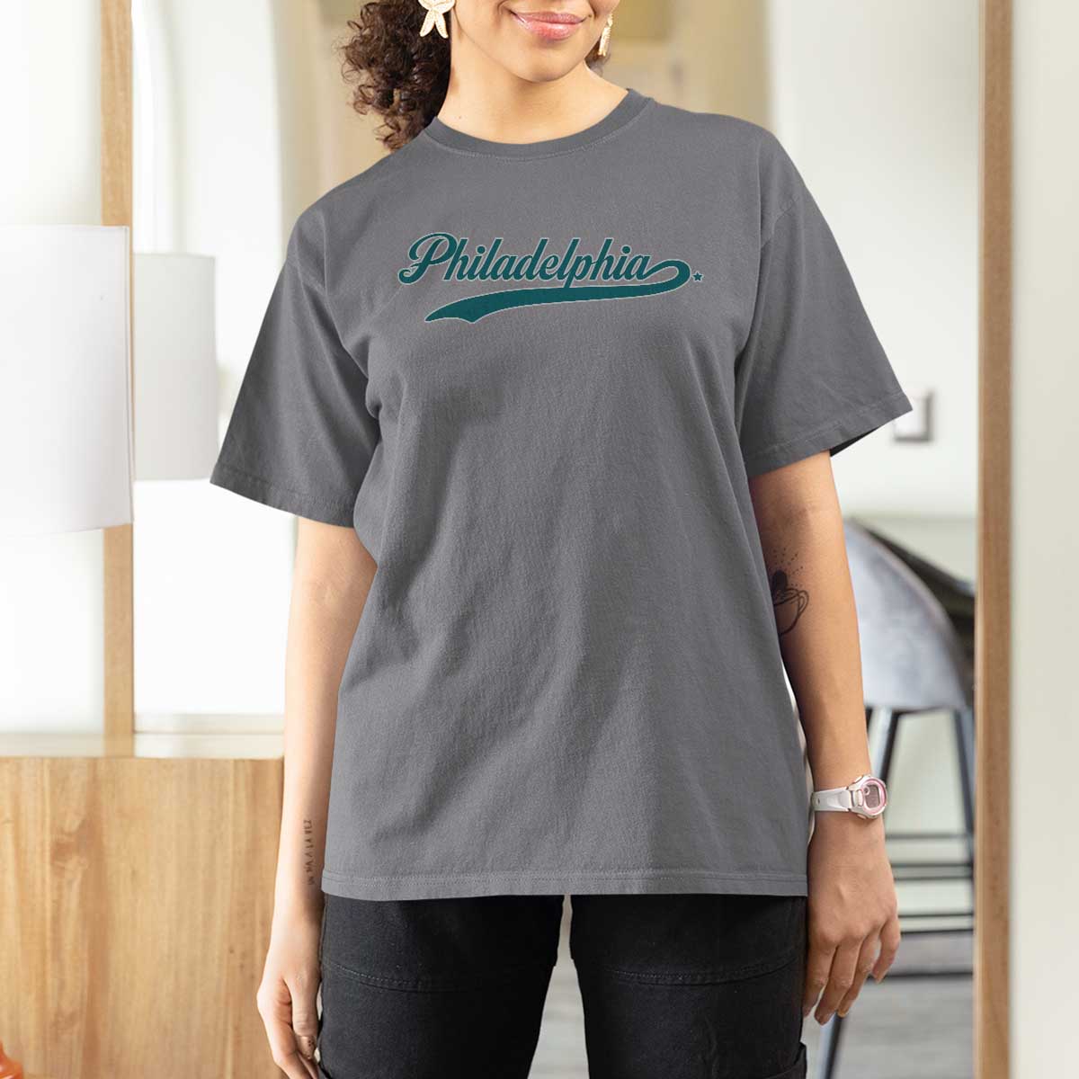 Philadelphia T Shirt For Women Mascot Vintage Sports Name - Wonder Print Shop