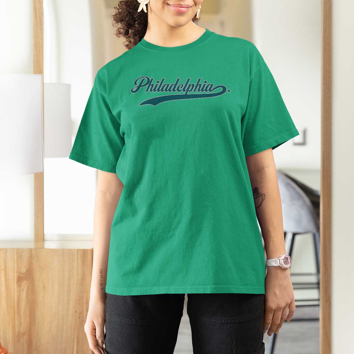 Philadelphia T Shirt For Women Mascot Vintage Sports Name - Wonder Print Shop