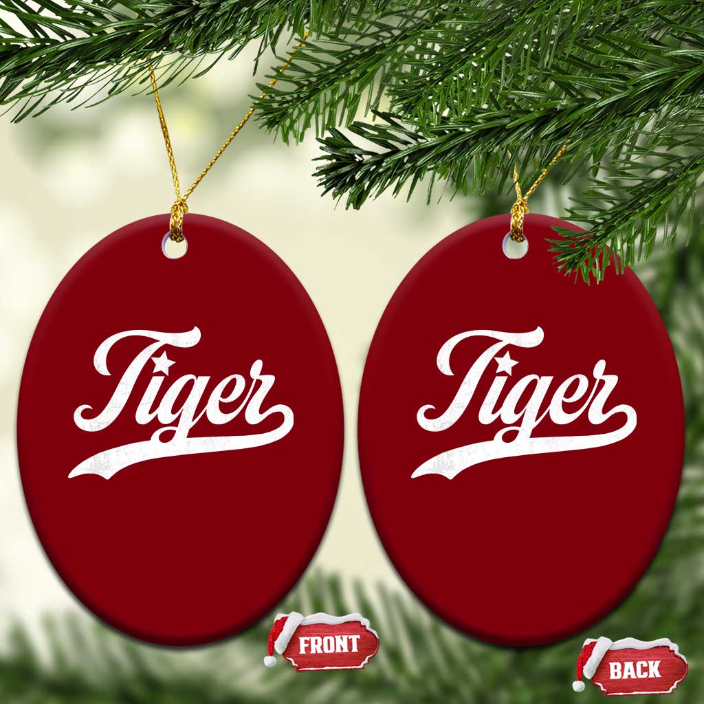 Retro Script Tigers Ceramic Ornament Vintage Sports Team Name - Wonder Print Shop