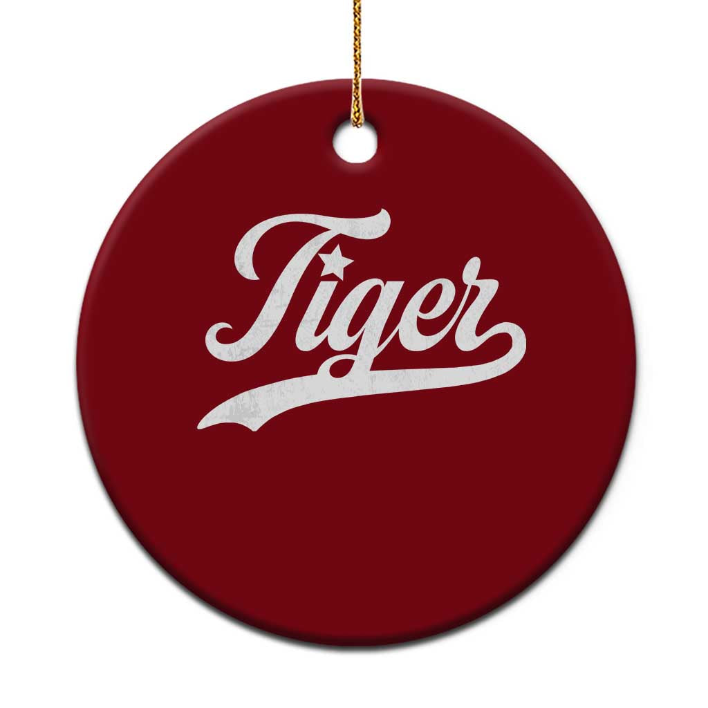Retro Script Tigers Ceramic Ornament Vintage Sports Team Name - Wonder Print Shop