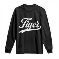 Retro Script Tigers Long Sleeve Shirt Vintage Team Name - Wonder Print Shop