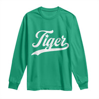 Retro Script Tigers Long Sleeve Shirt Vintage Team Name - Wonder Print Shop