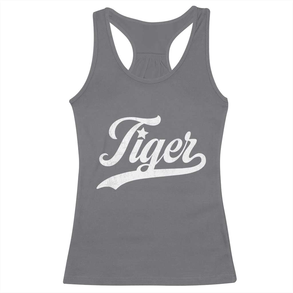 Retro Script Tigers Racerback Tank Top Vintage Team Name - Wonder Print Shop