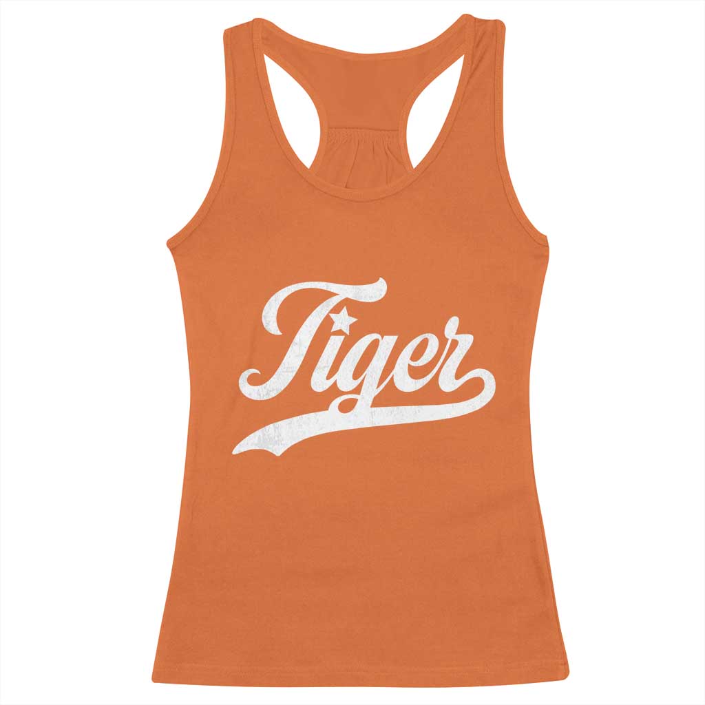 Retro Script Tigers Racerback Tank Top Vintage Team Name - Wonder Print Shop