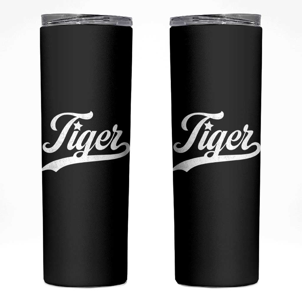 Retro Script Tigers Skinny Tumbler Vintage Sports Team Name - Wonder Print Shop
