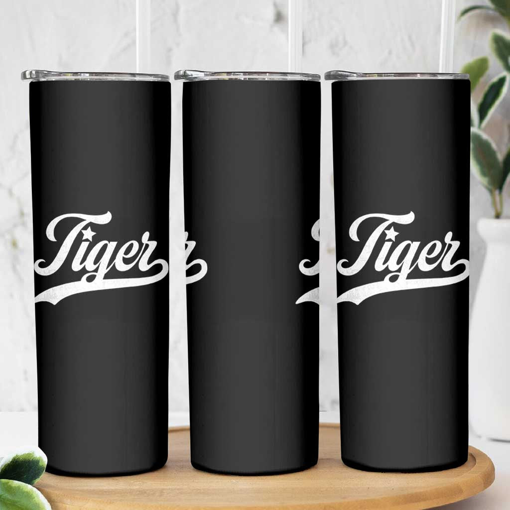 Retro Script Tigers Skinny Tumbler Vintage Sports Team Name - Wonder Print Shop