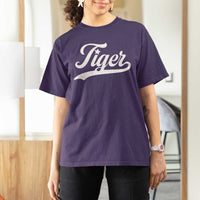Retro Script Tigers T Shirt For Women Vintage Sports Team Name - Wonder Print Shop
