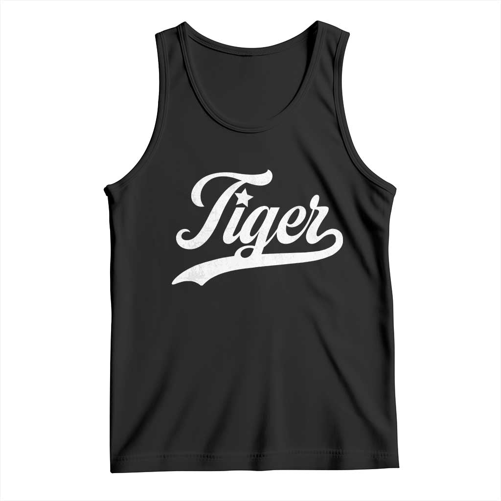 Retro Script Tigers Tank Top Vintage Sports Team Name - Wonder Print Shop