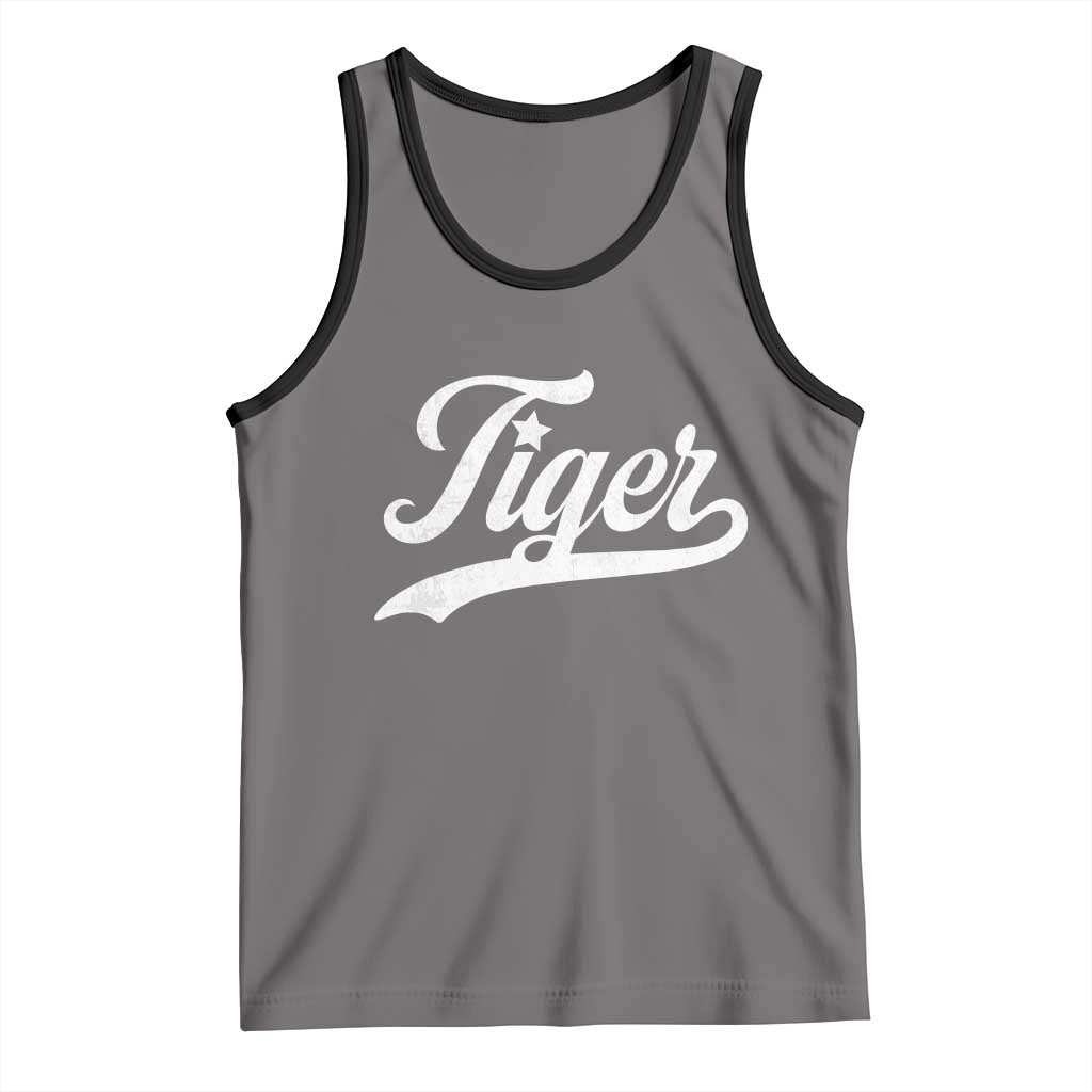 Retro Script Tigers Tank Top Vintage Sports Team Name - Wonder Print Shop