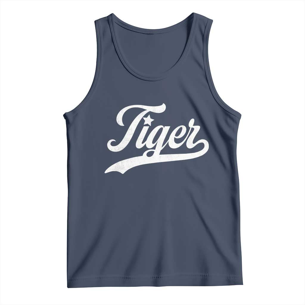 Retro Script Tigers Tank Top Vintage Sports Team Name - Wonder Print Shop