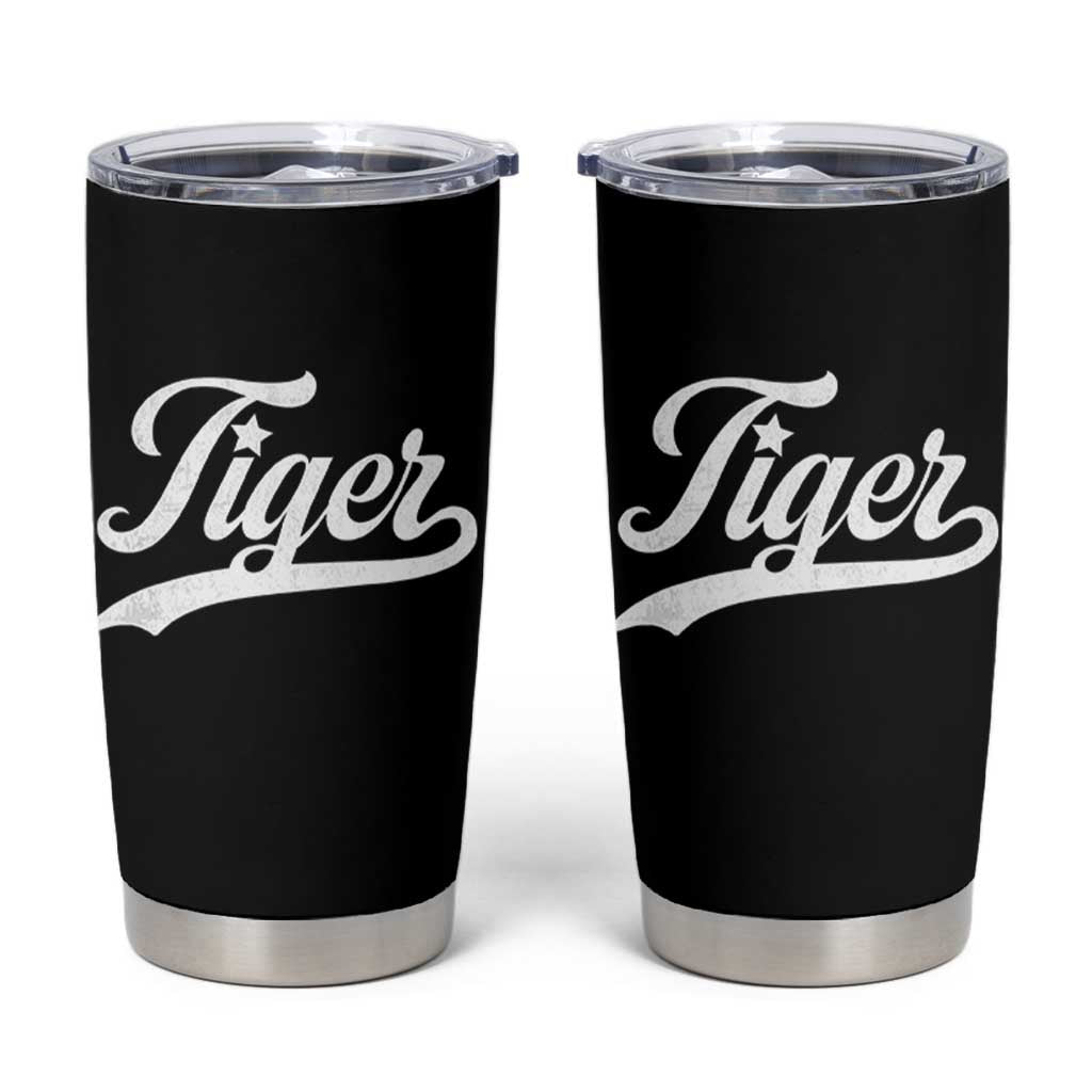 Retro Script Tigers Tumbler Cup Vintage Sports Team Name - Wonder Print Shop