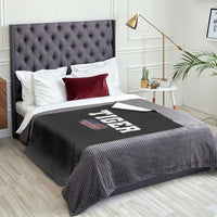 Classic Tigers Throw Blanket Retro Varsity Vintage Sports Team Name USA Flag - Wonder Print Shop