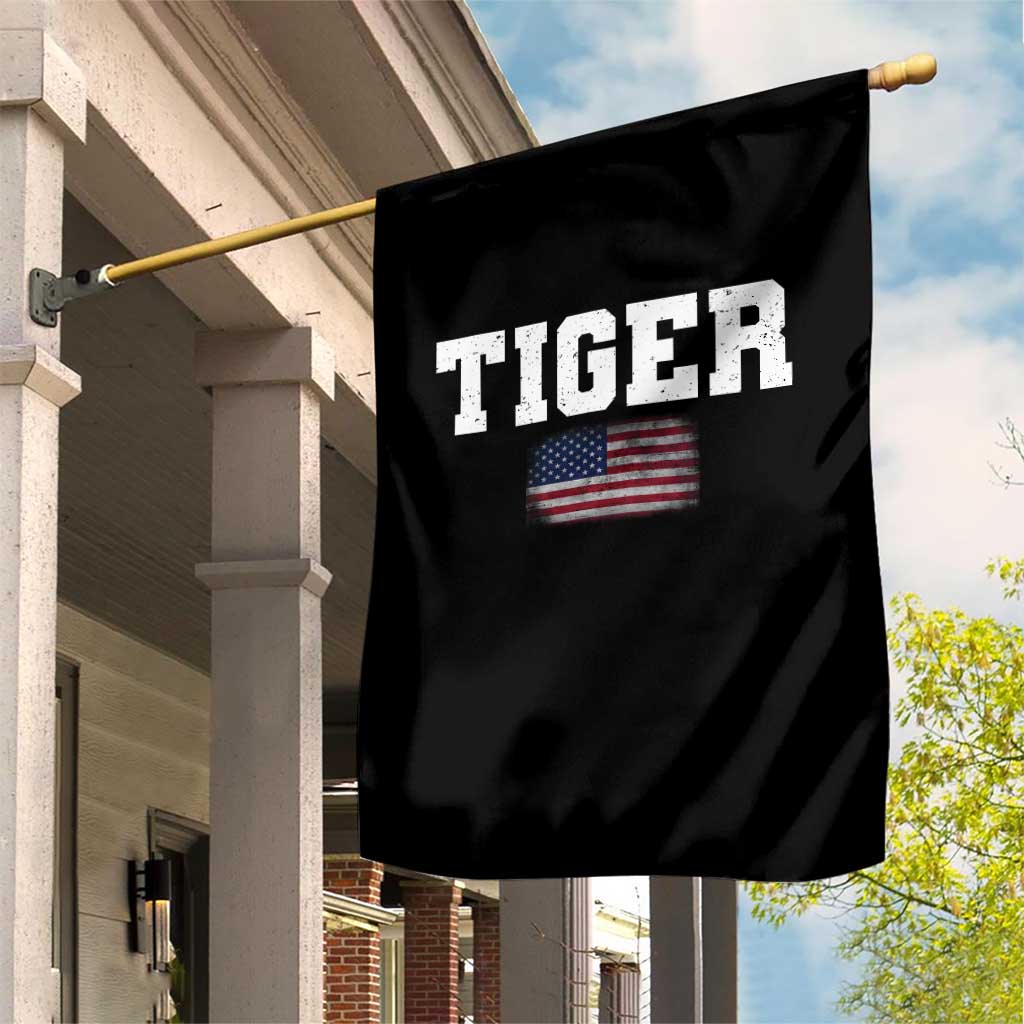 Classic Tigers Garden Flag Retro Varsity Vintage Sports Team Name USA Flag - Wonder Print Shop