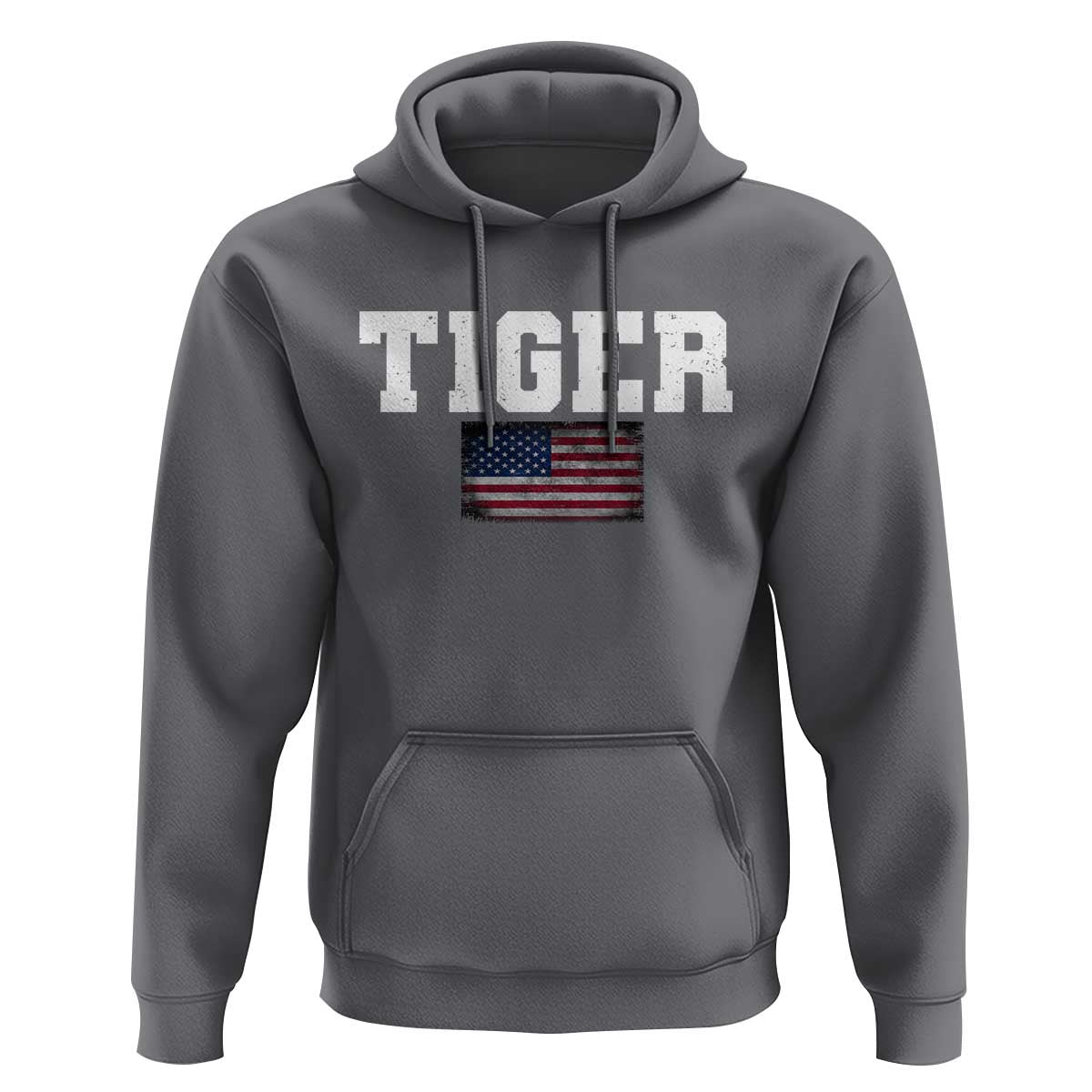Classic Tigers Hoodie Retro Varsity Vintage Sports Team Name USA Flag - Wonder Print Shop