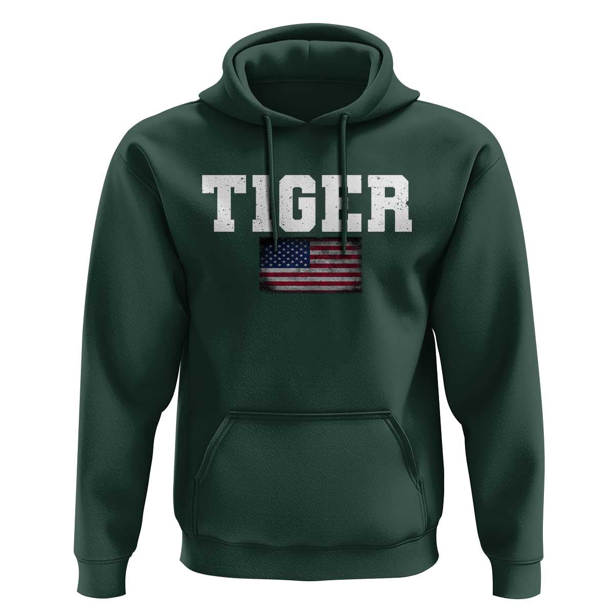Classic Tigers Hoodie Retro Varsity Vintage Sports Team Name USA Flag - Wonder Print Shop