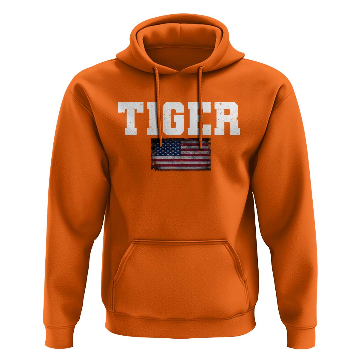 Classic Tigers Hoodie Retro Varsity Vintage Sports Team Name USA Flag - Wonder Print Shop