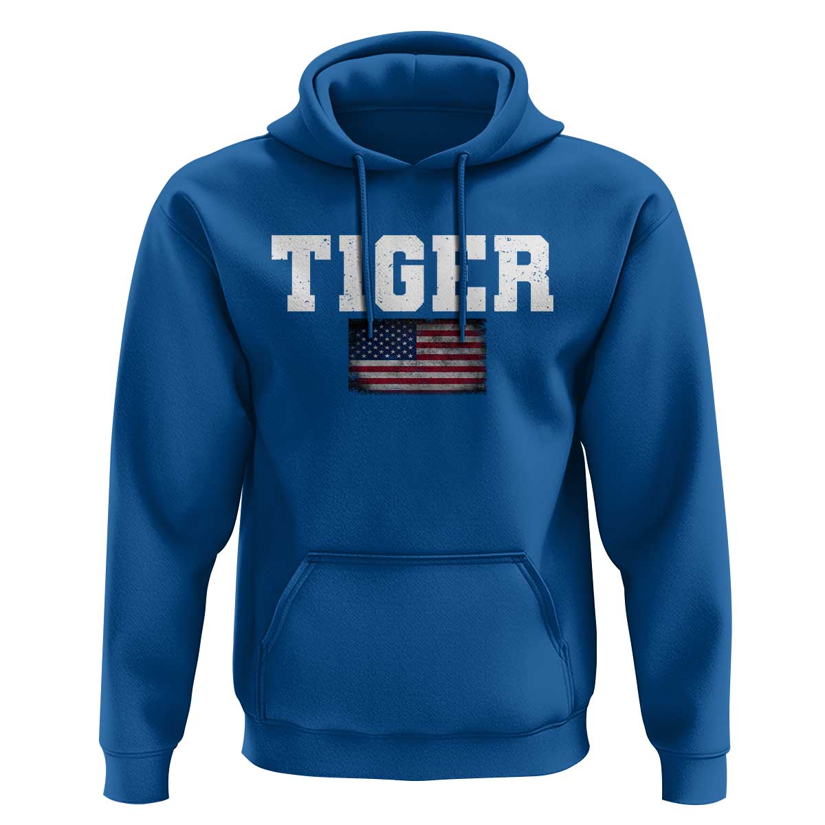 Classic Tigers Hoodie Retro Varsity Vintage Sports Team Name USA Flag - Wonder Print Shop