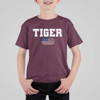 Classic Tigers T Shirt For Kid Retro Varsity Vintage Sports Team Name USA Flag - Wonder Print Shop