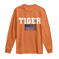 Classic Tigers Long Sleeve Shirt Retro Varsity Vintage Team Name USA Flag - Wonder Print Shop