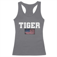 Classic Tigers Racerback Tank Top Retro Varsity Vintage Team Name USA Flag - Wonder Print Shop