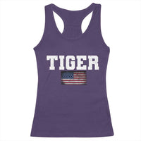 Classic Tigers Racerback Tank Top Retro Varsity Vintage Team Name USA Flag - Wonder Print Shop