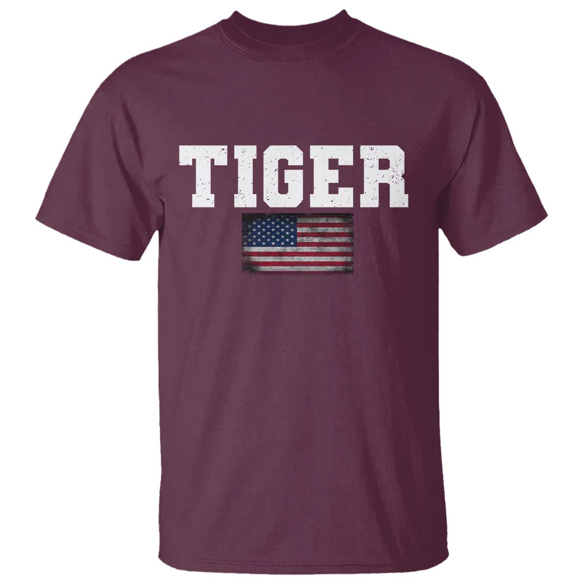 Classic Tigers T Shirt Retro Varsity Vintage Sports Team Name USA Flag - Wonder Print Shop