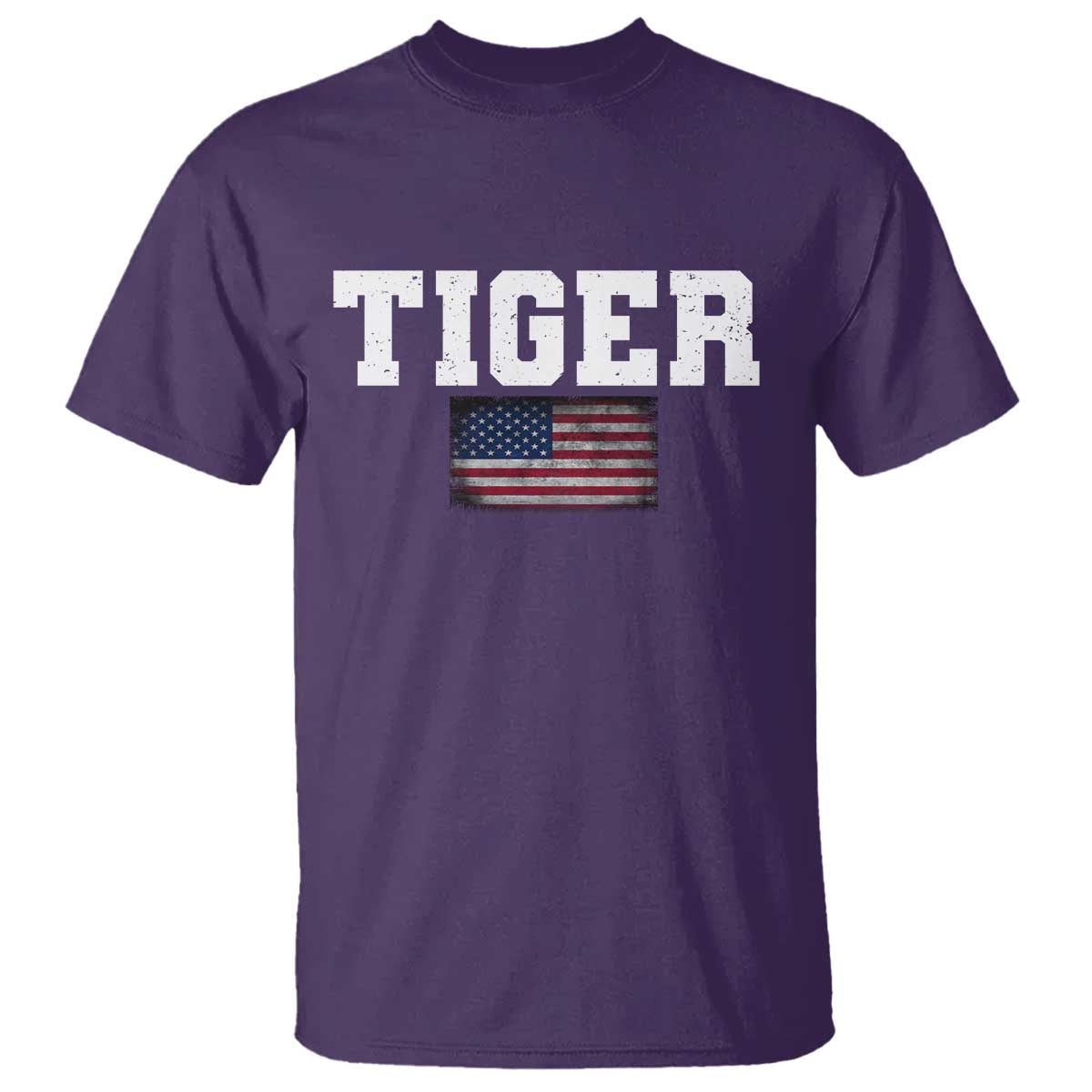 Classic Tigers T Shirt Retro Varsity Vintage Sports Team Name USA Flag - Wonder Print Shop