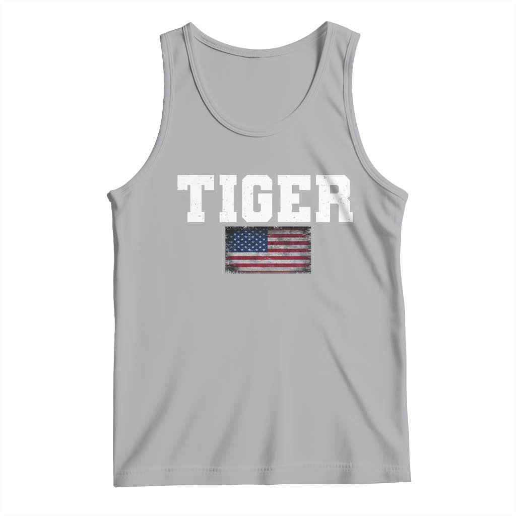 Classic Tigers Tank Top Retro Varsity Vintage Sports Team Name USA Flag - Wonder Print Shop