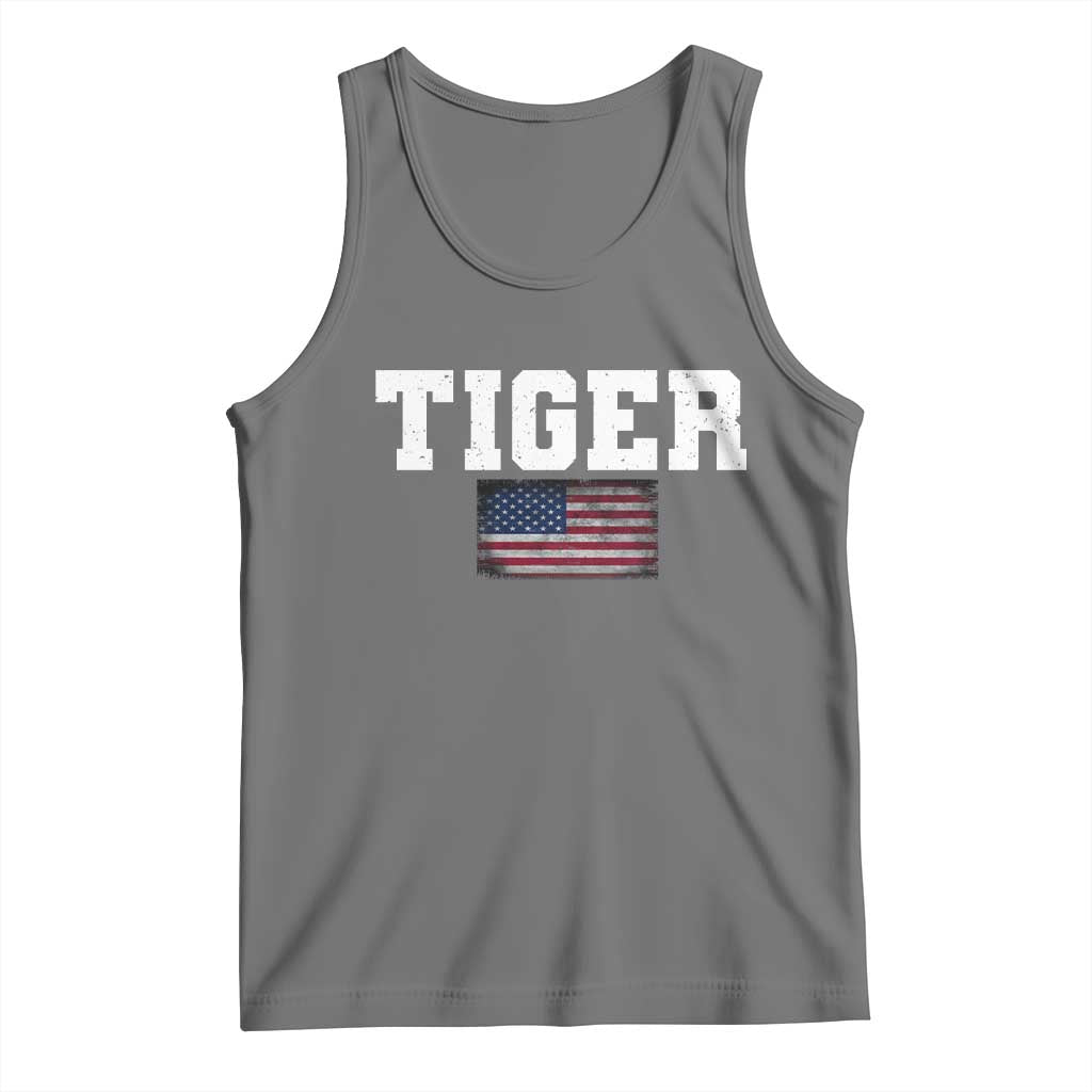 Classic Tigers Tank Top Retro Varsity Vintage Sports Team Name USA Flag - Wonder Print Shop