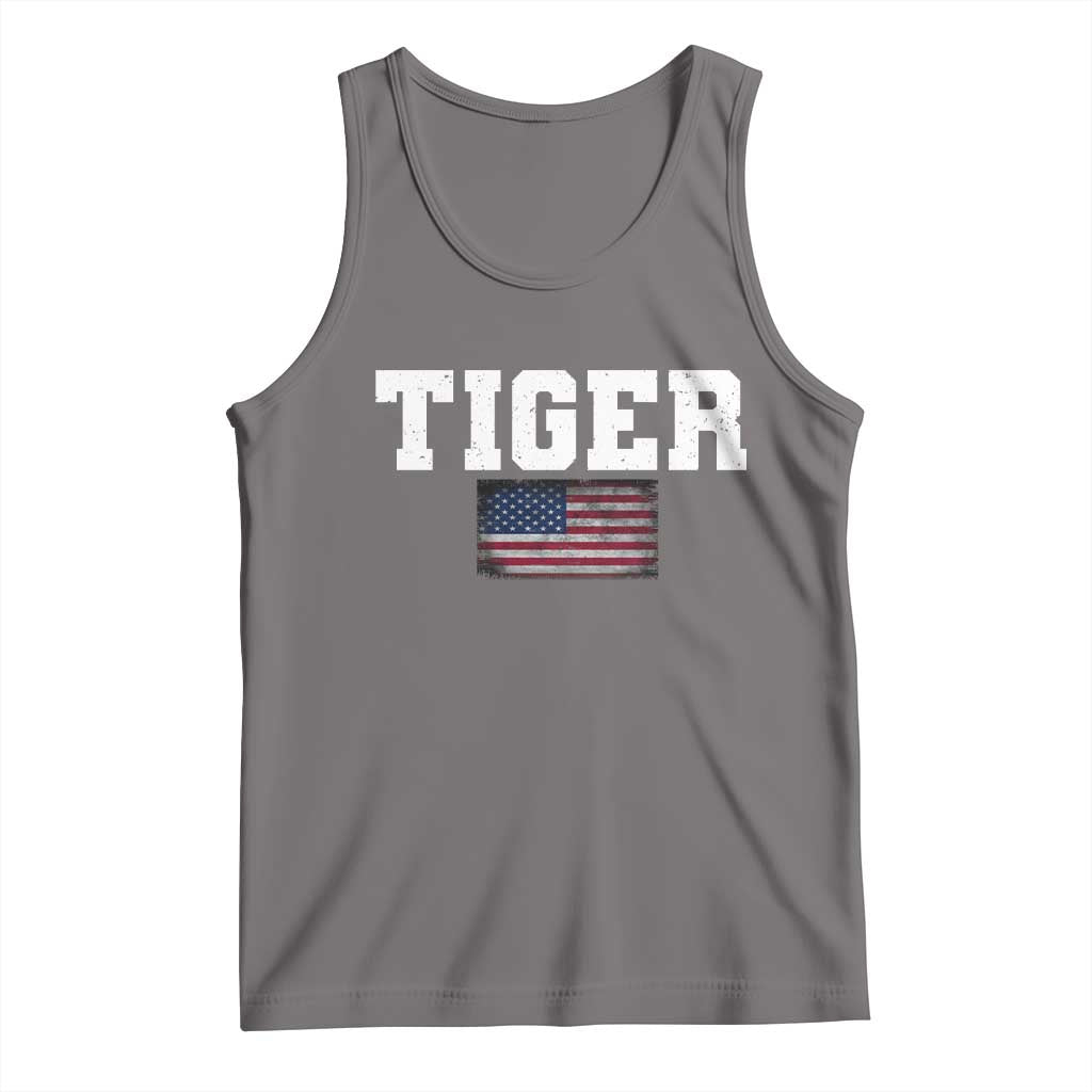 Classic Tigers Tank Top Retro Varsity Vintage Sports Team Name USA Flag - Wonder Print Shop