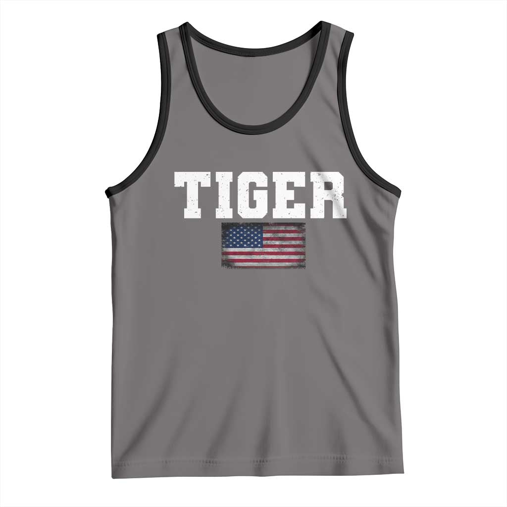 Classic Tigers Tank Top Retro Varsity Vintage Sports Team Name USA Flag - Wonder Print Shop