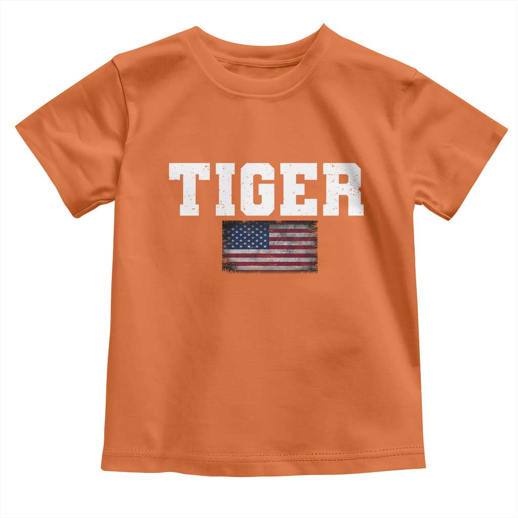 Classic Tigers Toddler T Shirt Retro Varsity Vintage Team Name USA Flag - Wonder Print Shop