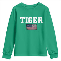 Classic Tigers Youth Sweatshirt Retro Varsity Vintage Team Name USA Flag - Wonder Print Shop