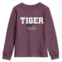 Classic Tigers Youth Sweatshirt Retro Varsity Vintage Team Name USA Flag - Wonder Print Shop