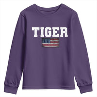 Classic Tigers Youth Sweatshirt Retro Varsity Vintage Team Name USA Flag - Wonder Print Shop