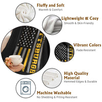 Pittsburgh Throw Blanket Retro Vintage USA Flag Patriotic American - Wonder Print Shop