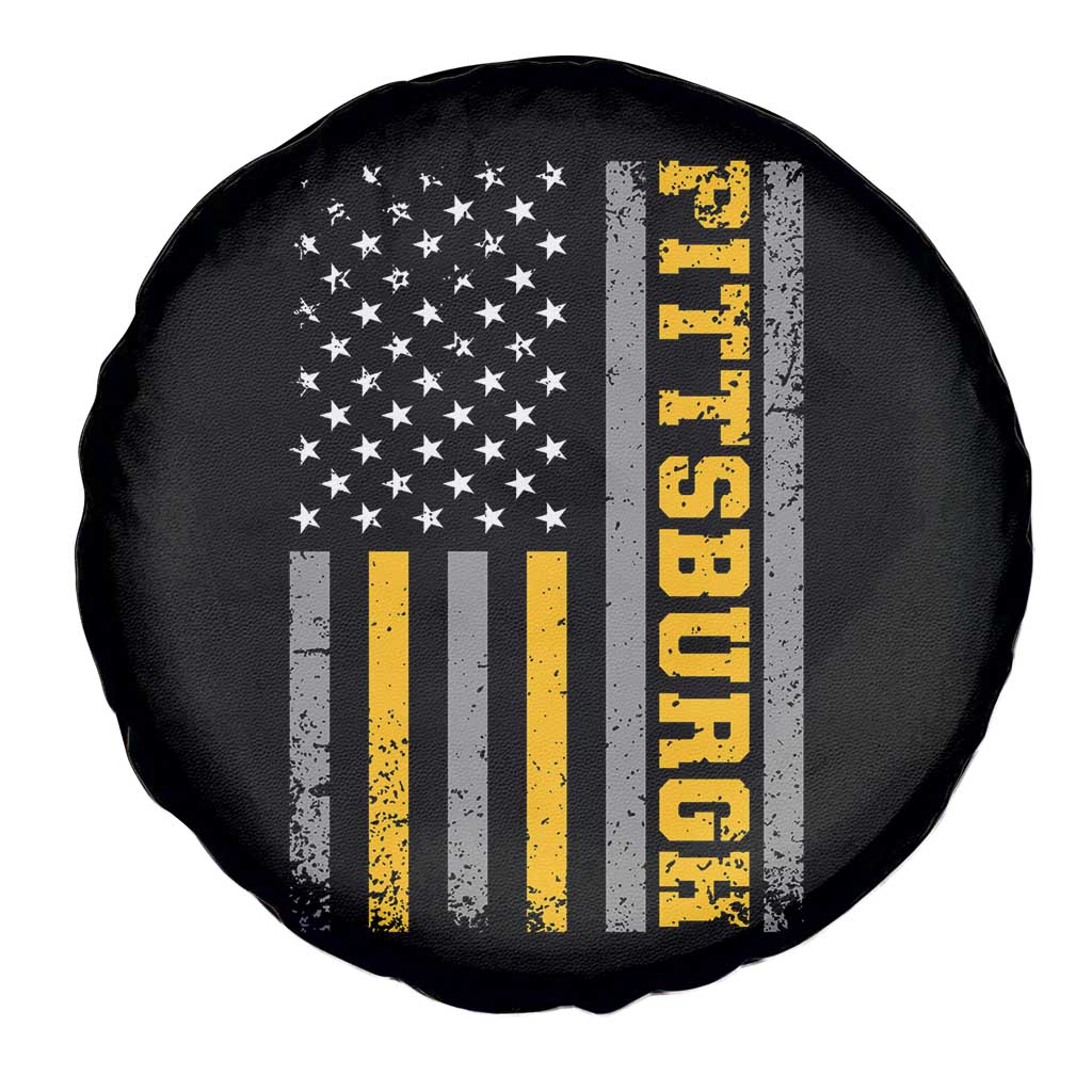 Pittsburgh Spare Tire Cover Retro Vintage USA Flag Patriotic American - Wonder Print Shop