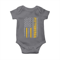 Pittsburgh Baby Onesie Retro Vintage USA Flag Patriotic American - Wonder Print Shop