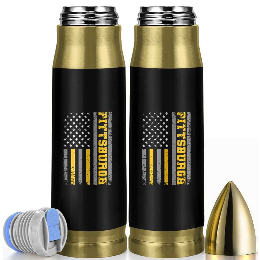 Pittsburgh Bullet Tumbler Retro Vintage USA Flag Patriotic American - Wonder Print Shop