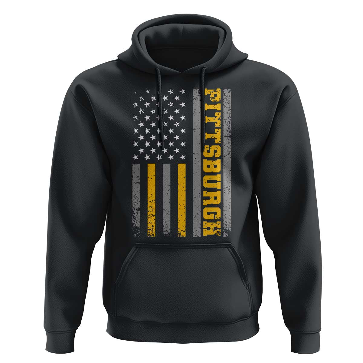 Pittsburgh Hoodie Retro Vintage USA Flag Patriotic American - Wonder Print Shop