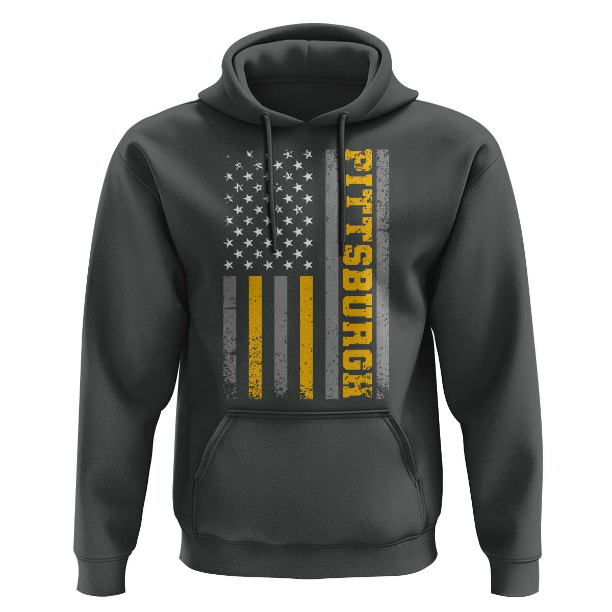 Pittsburgh Hoodie Retro Vintage USA Flag Patriotic American - Wonder Print Shop