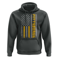 Pittsburgh Hoodie Retro Vintage USA Flag Patriotic American - Wonder Print Shop