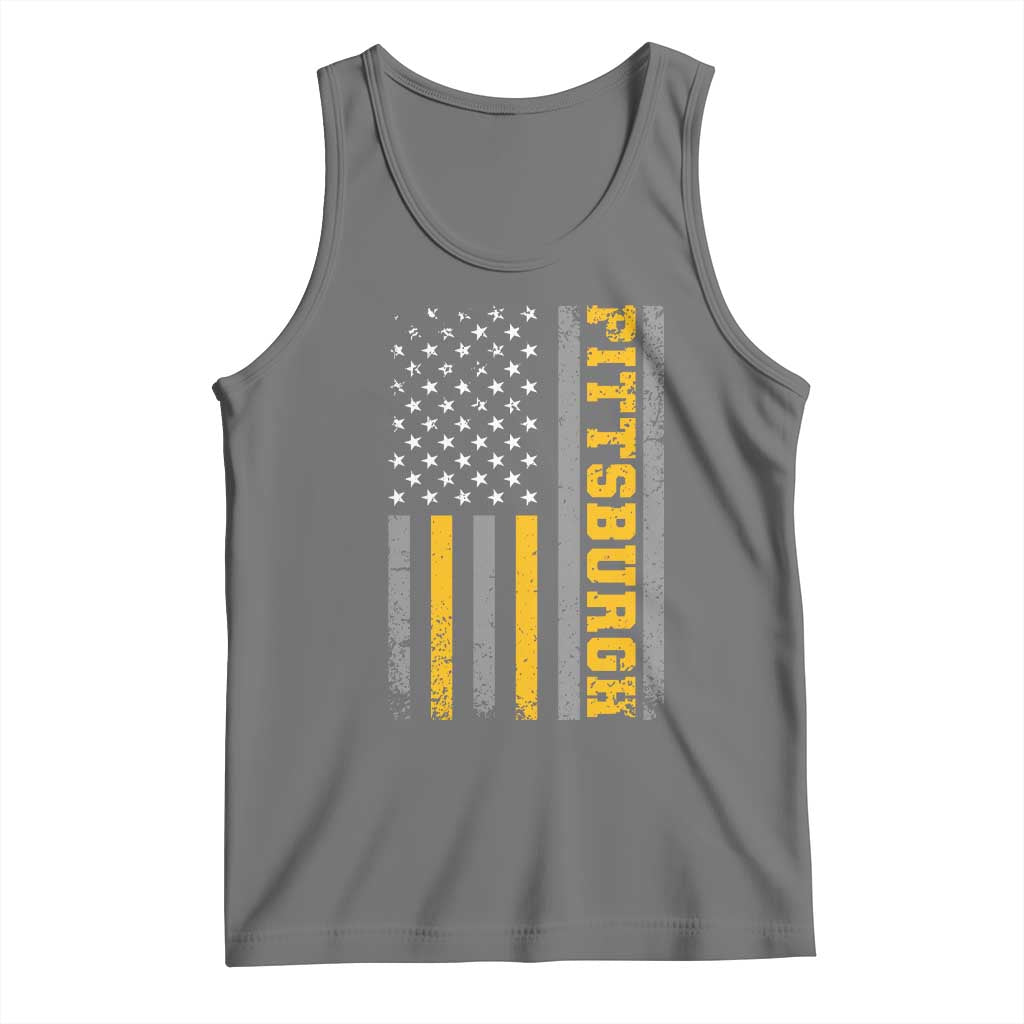 Pittsburgh Tank Top Retro Vintage USA Flag Patriotic American - Wonder Print Shop