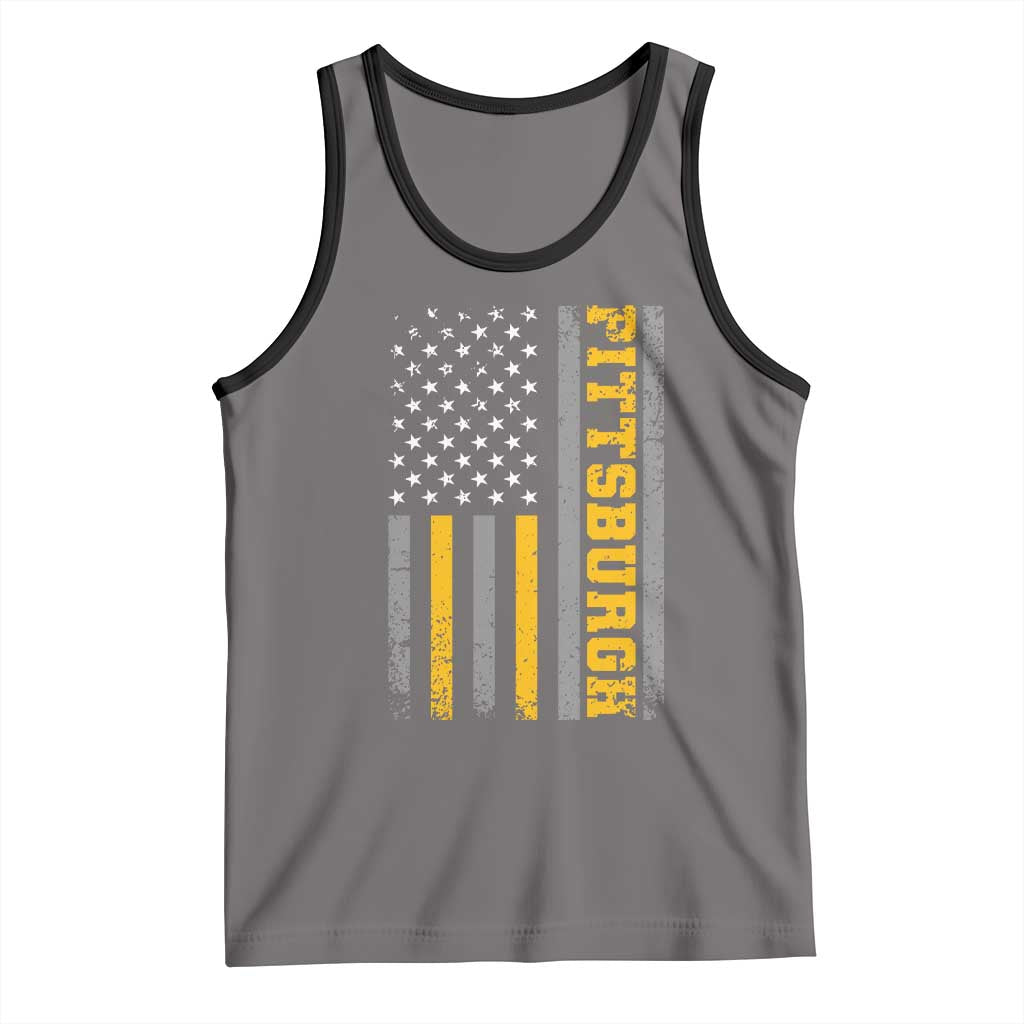 Pittsburgh Tank Top Retro Vintage USA Flag Patriotic American - Wonder Print Shop