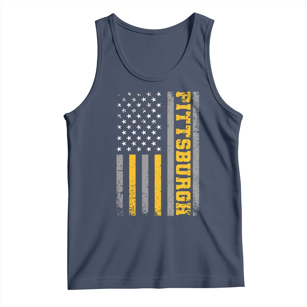 Pittsburgh Tank Top Retro Vintage USA Flag Patriotic American - Wonder Print Shop