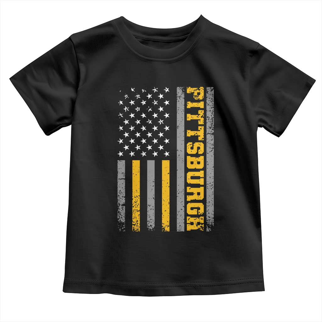 Pittsburgh Toddler T Shirt Retro Vintage USA Flag Patriotic American - Wonder Print Shop
